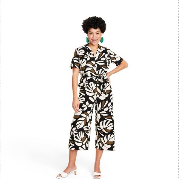 Tabitha Brown for Target Neutral Botanical Jumpsuit in Medium - Picture 3 of 9